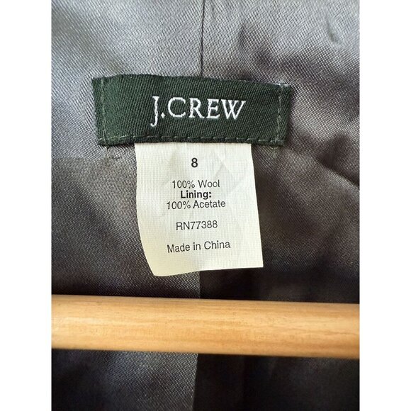 J. Crew Womens Herringbone Blazer 8 Wool Gray Preppy Office Academia Classic - Picture 8 of 9
